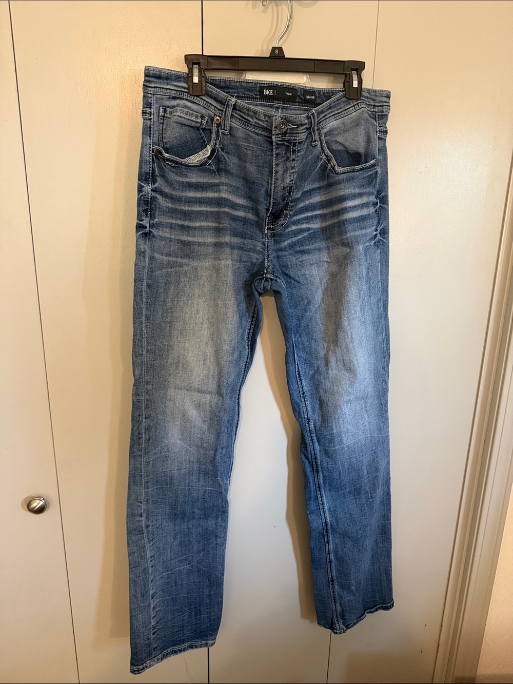 BKE Men's Medium Blue Straight Leg Jeans